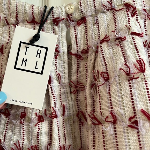 THML NWT. Halter Style Top with Thread Detail and Blue Stripe on Straps. - Picture 2 of 4